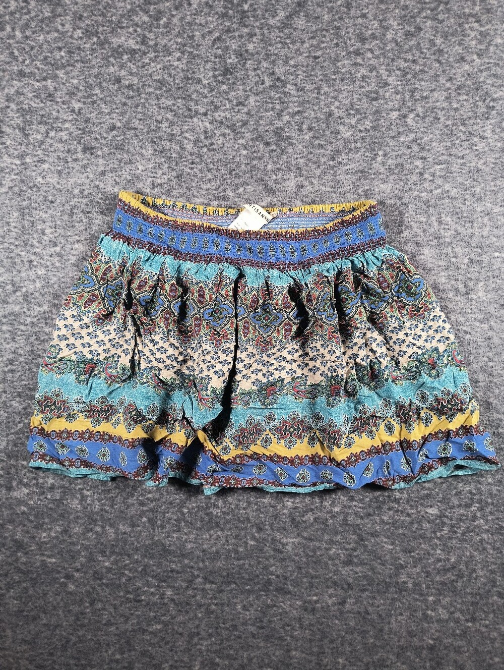 Artisan NY rayon boho mini skirt, women's small